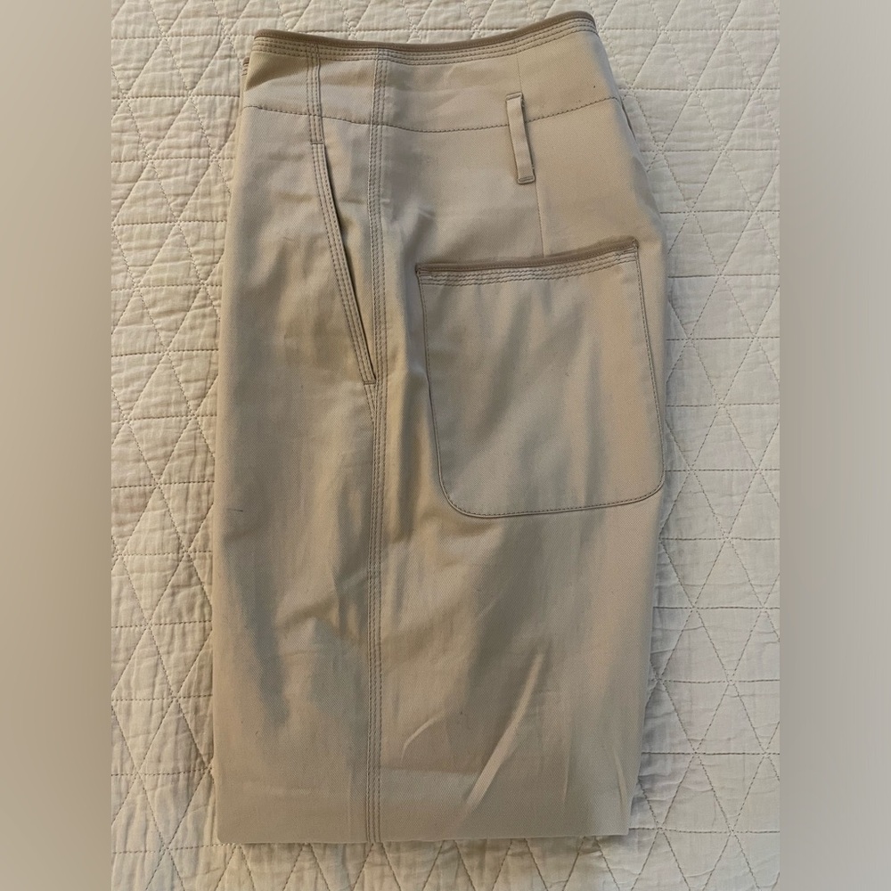 BRUNELLO CUCINELLI Pleated Paper bag High Waisted Cotton‎ Twill Trouser Size 4